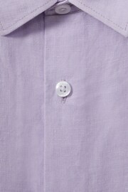 Reiss Orchid Holiday Short Sleeve Linen Shirt - Image 4 of 4