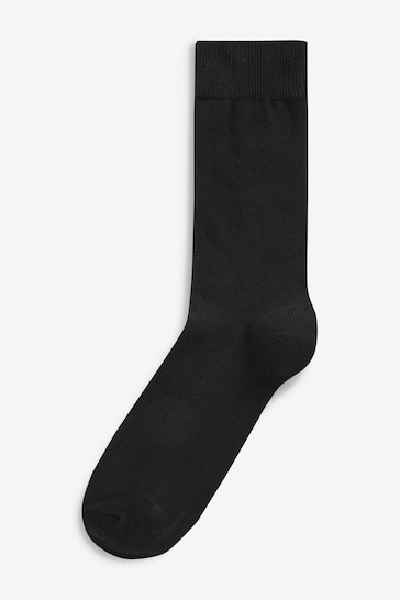 Black 7 Pack Mens Cotton Rich Socks