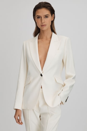 Reiss Cream Millie Tailored Single Breasted Suit Blazer