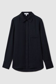 Reiss Indigo Belle Linen Button-Through Shirt - Image 2 of 7