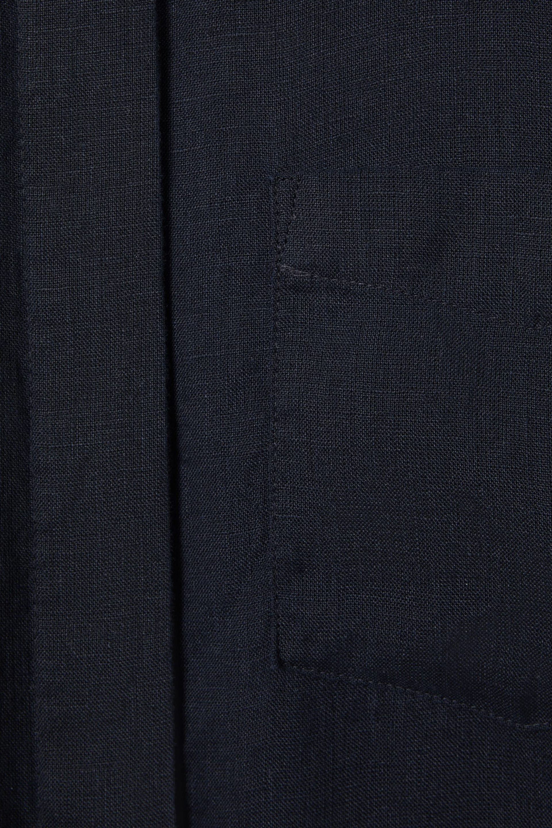 Reiss Indigo Belle Linen Button-Through Shirt - Image 7 of 7