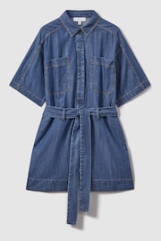 Reiss Indigo Seren Denim Belted Playsuit - Image 2 of 5