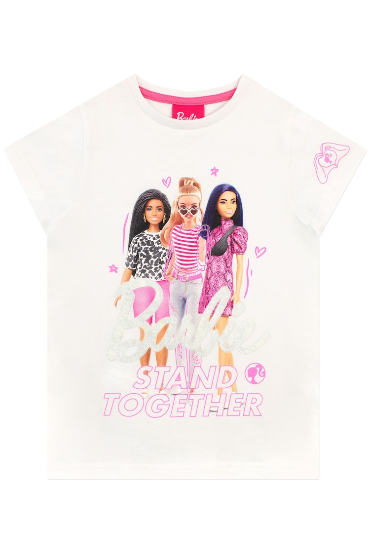 Character White 100% Cotton Barbie Short Sleeve T-Shirt - Image 1 of 3