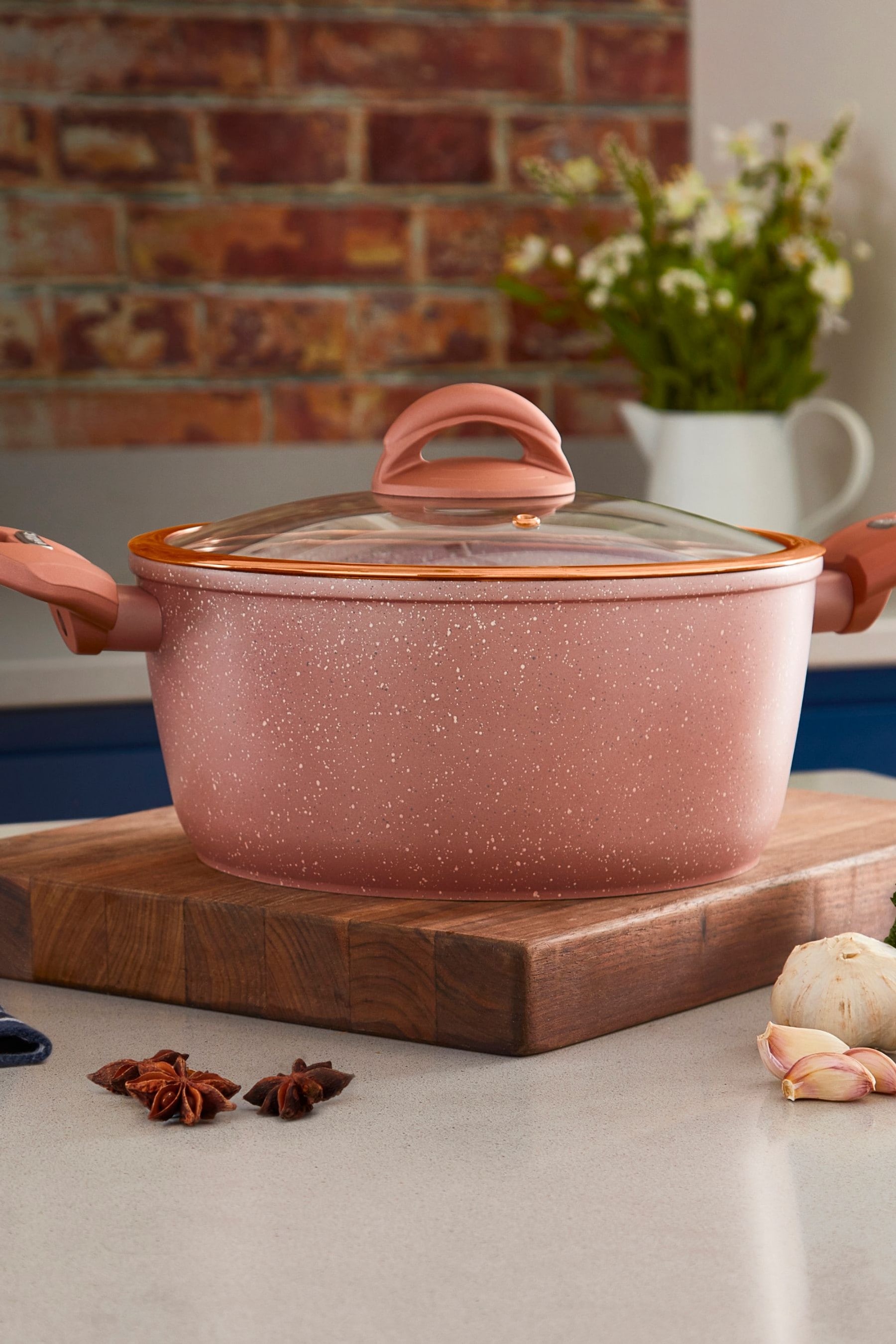 Tower Rose Pink 24cm Rose Pink Casserole Pan