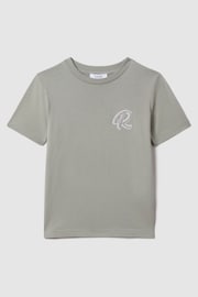 Reiss Pistachio Jude Senior Cotton Crew Neck T-Shirt - Image 2 of 6