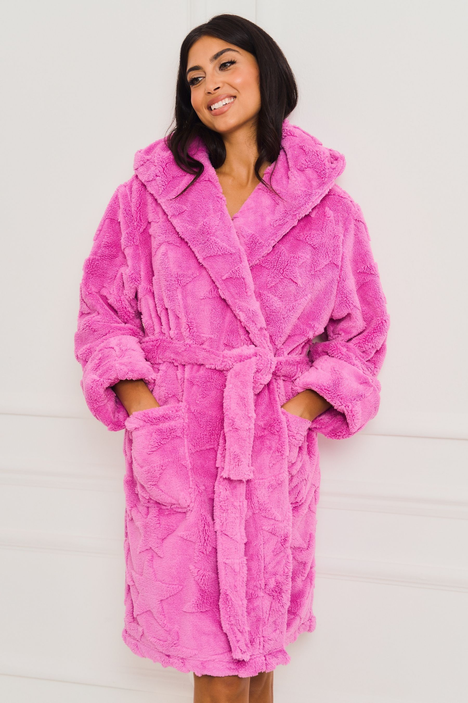 Buy Jim Jam the Label Pink Fleece Star Dressing Gown from Next Luxembourg
