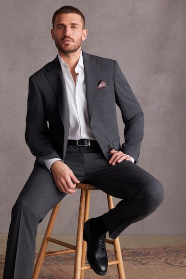 Grey Regular Fit Signature Italian Fabric Suit Jacket