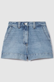 Buy Reiss Light Blue Olivia High Rise Denim Shorts from the Next UK