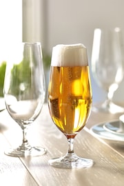 Clear Nova Beer Glasses Set of 4 Footed Beer Glasses - Image 1 of 3