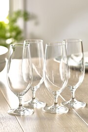 Clear Nova Beer Glasses Set of 4 Footed Beer Glasses - Image 2 of 3