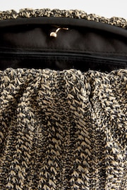 Black/White Raffia Clutch Bag - Image 9 of 10