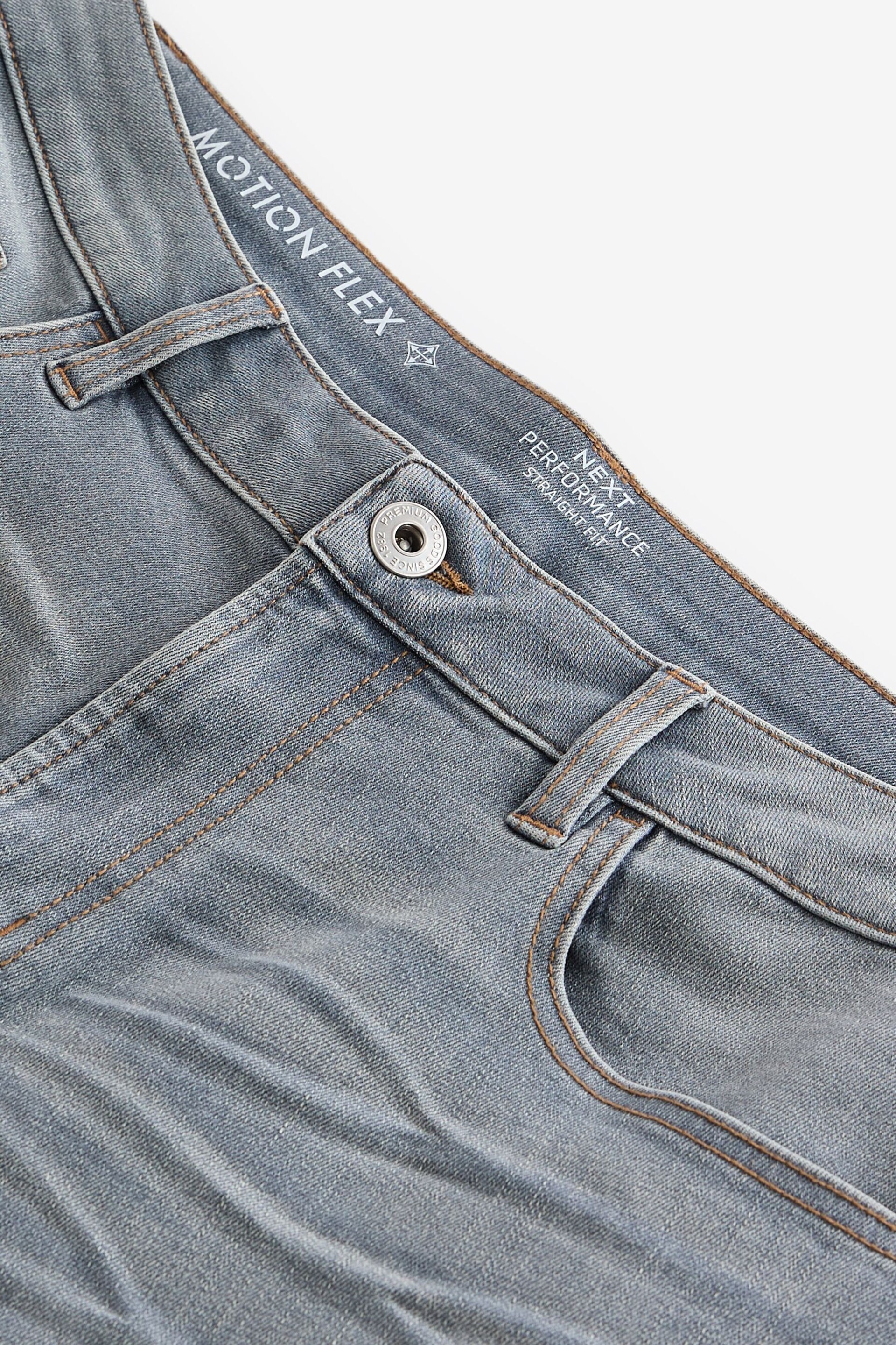 Light Grey Straight Fit Motion Flex Jeans - Image 11 of 12