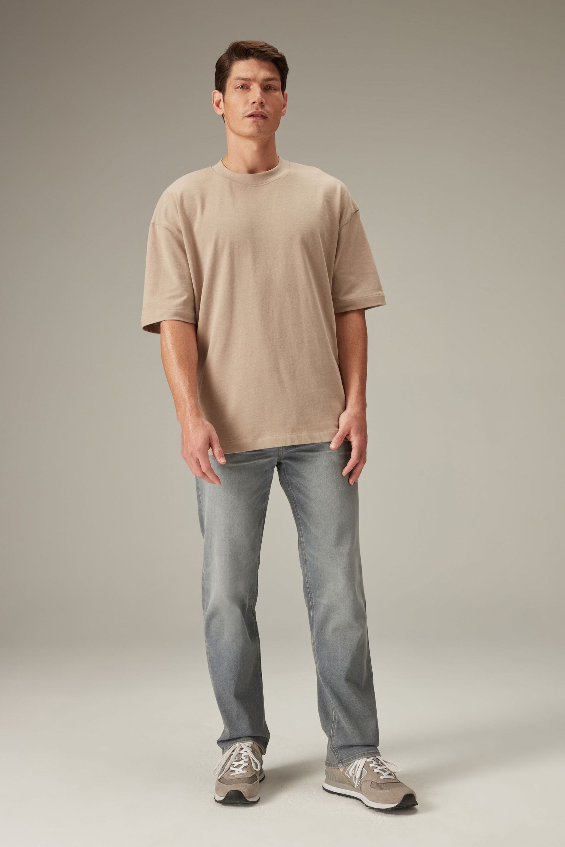 Light Grey Straight Fit Motion Flex Jeans - Image 2 of 12