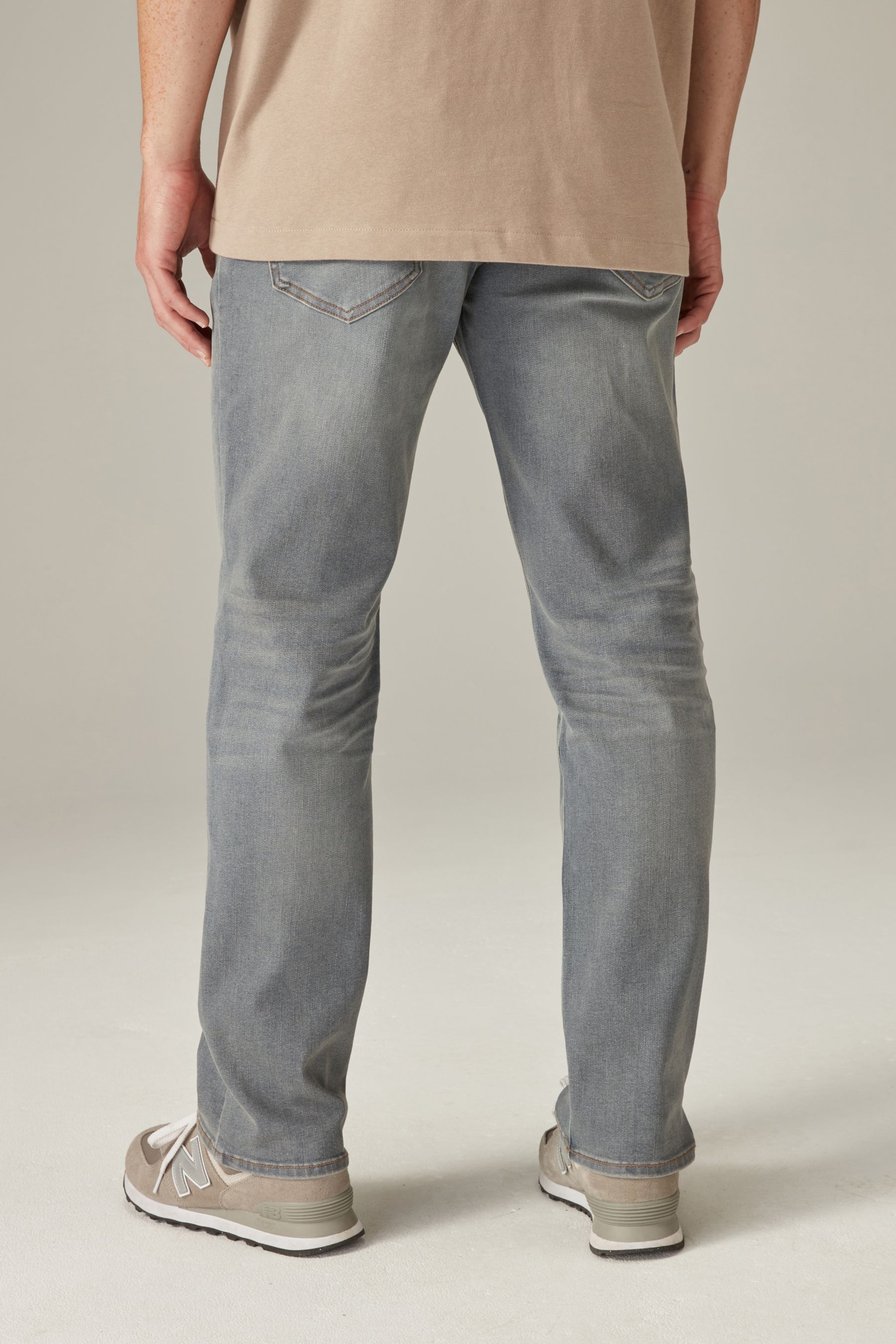 Light Grey Straight Fit Motion Flex Jeans - Image 5 of 12