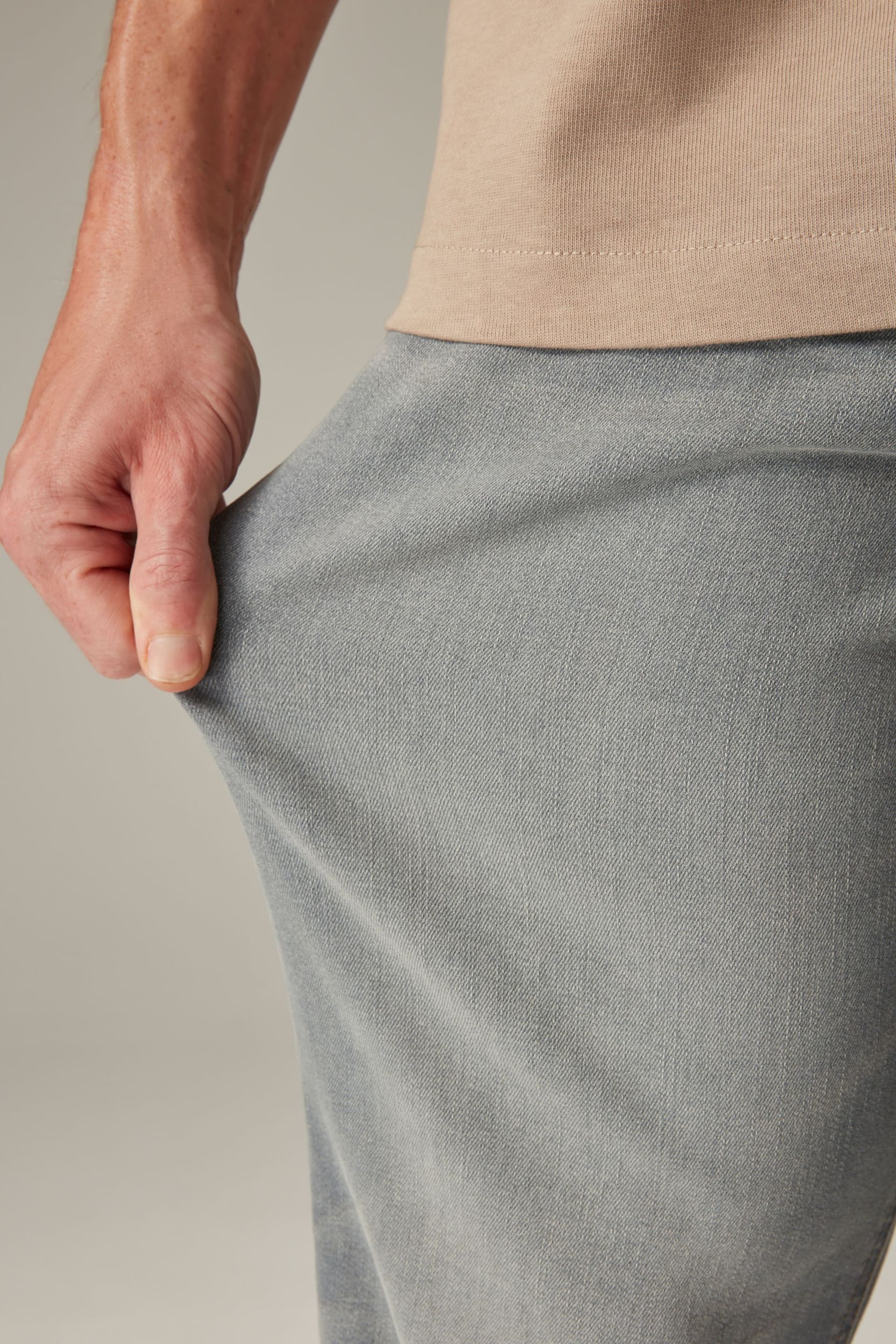 Light Grey Straight Fit Motion Flex Jeans - Image 7 of 12