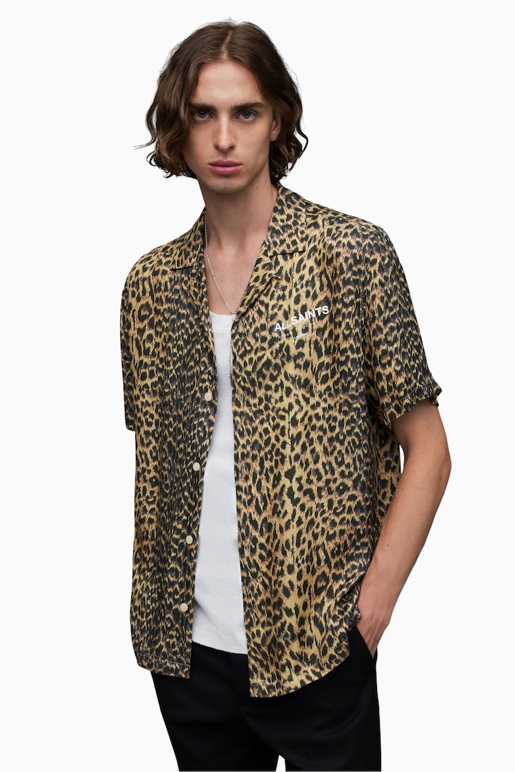 AllSaints Animal Fuji Short Sleeve Shirt - Image 1 of 6