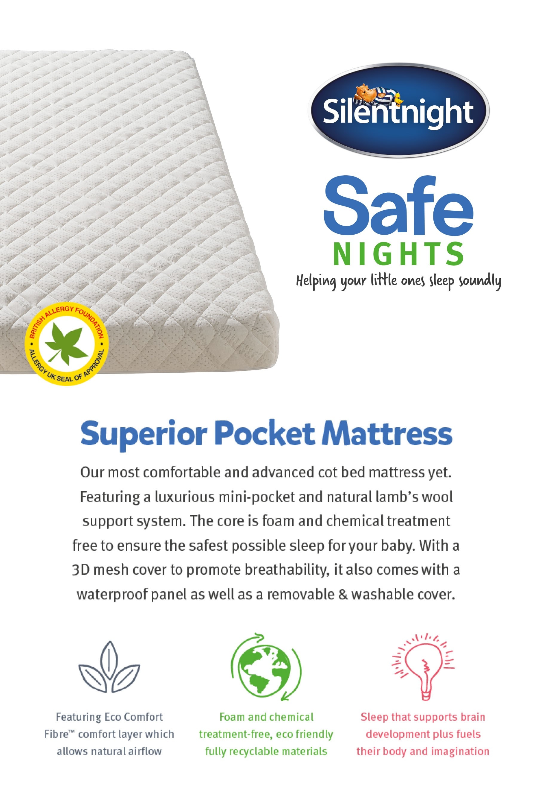 Silentnight Safe Nights Superior Pocket Toddler Mattress