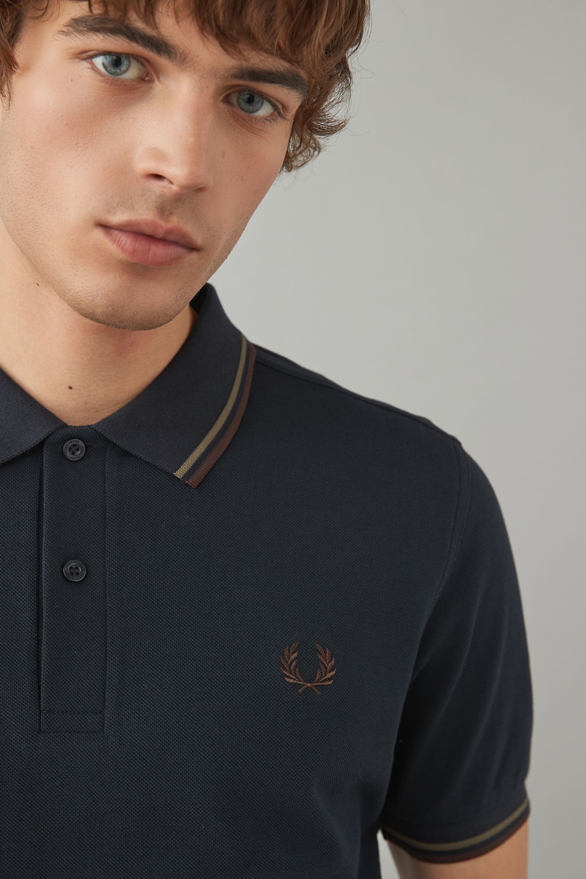 Fred Perry Mens Twin Tipped Polo Shirt - Image 2 of 5