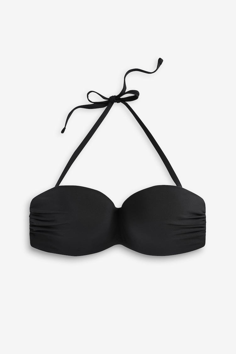 Black Shaping Padded Wired Bandeau Bikini Top - Image 7 of 7