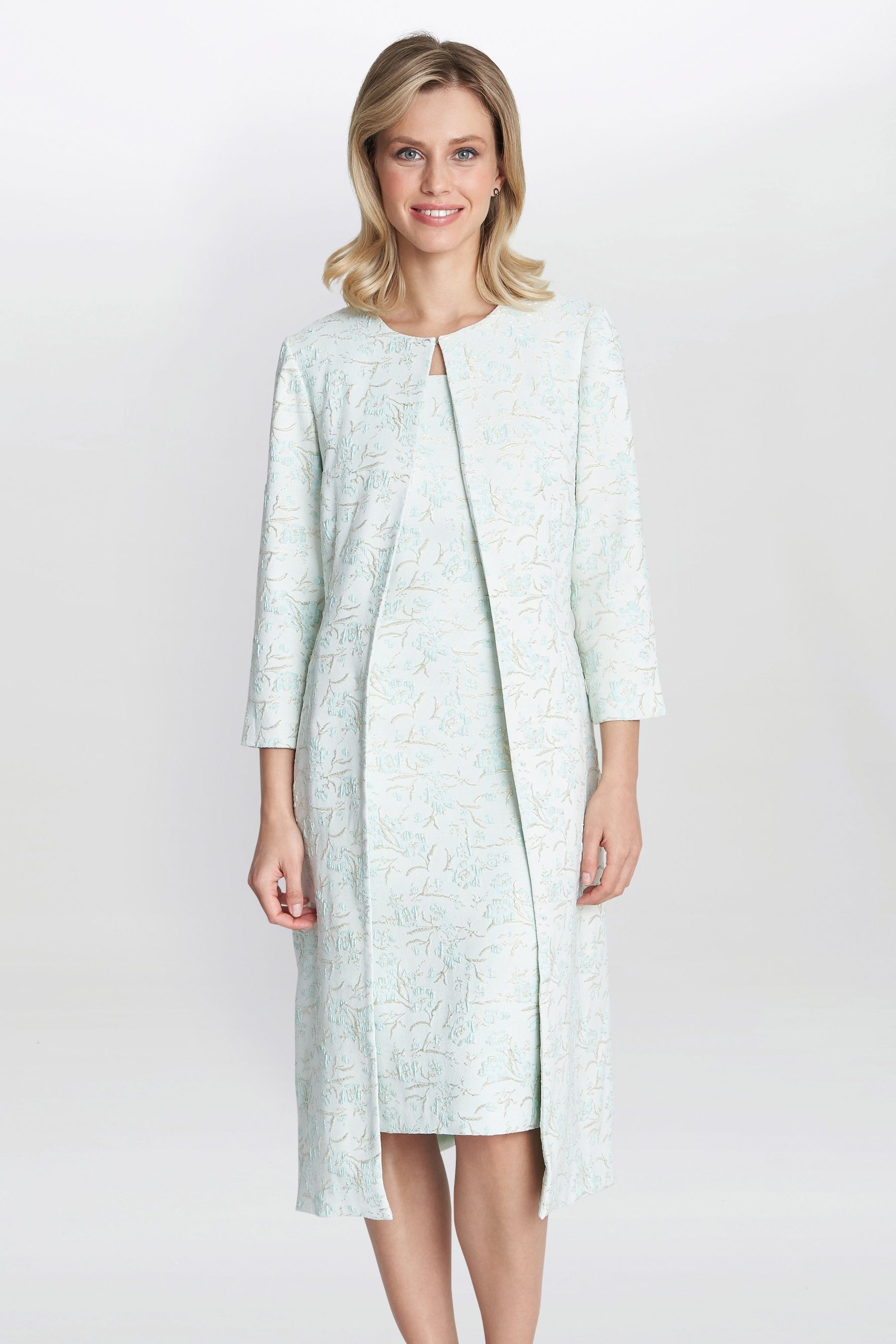 Buy Gina Bacconi Green Lulu Jacquard Dress And Coat from Next Luxembourg