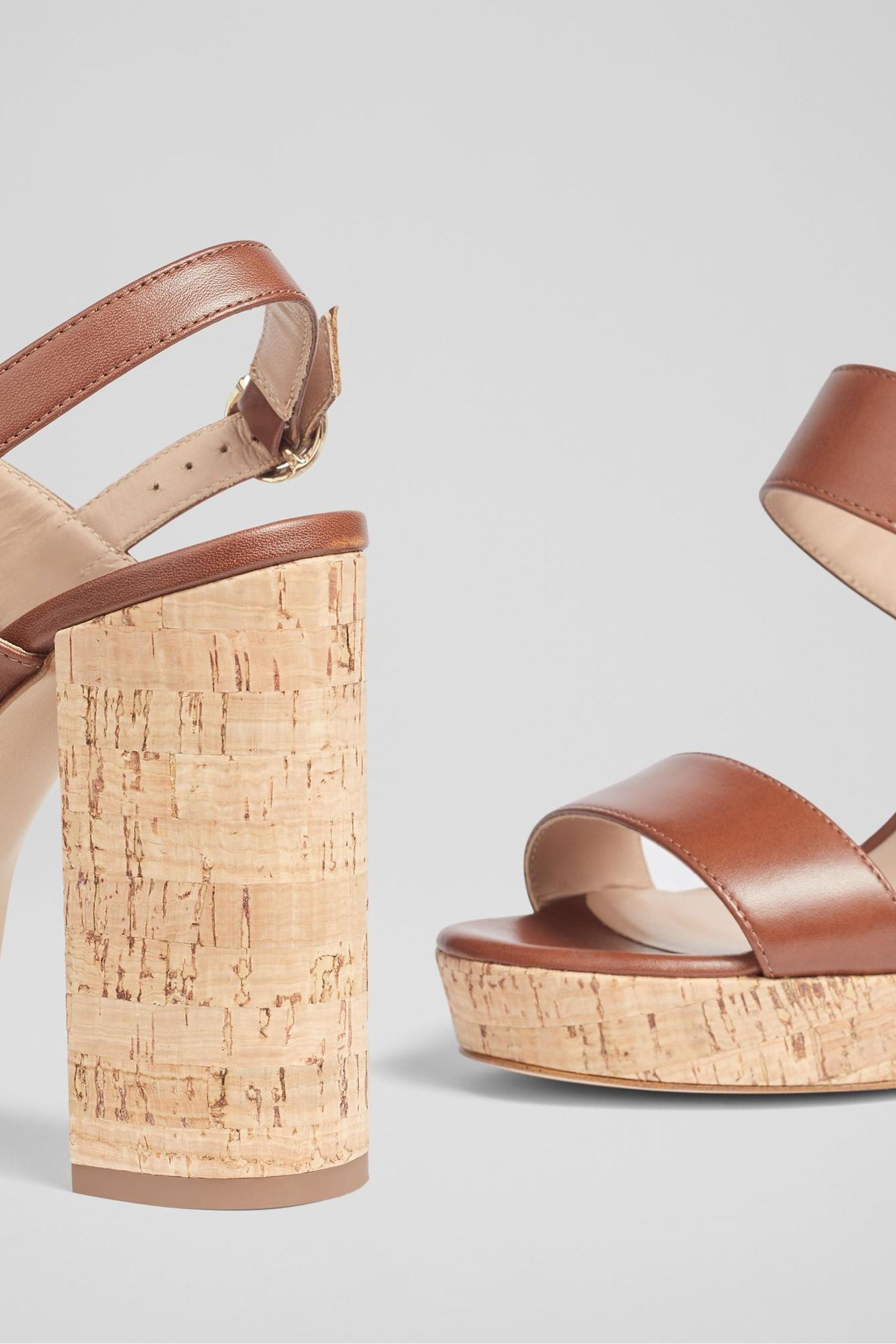 Buy LK Bennett Brown Misty Tan Leather And Cork Platform Sandals from Next Luxembourg