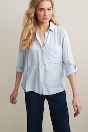 Blue/White Stripe Long Sleeve Smart Shirt - Image 5 of 7