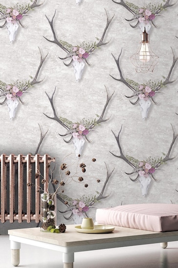 Woodchip & Magnolia Natural George The Stag Wallpaper