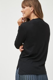 Black High Neck Long Sleeve Top - Image 3 of 5