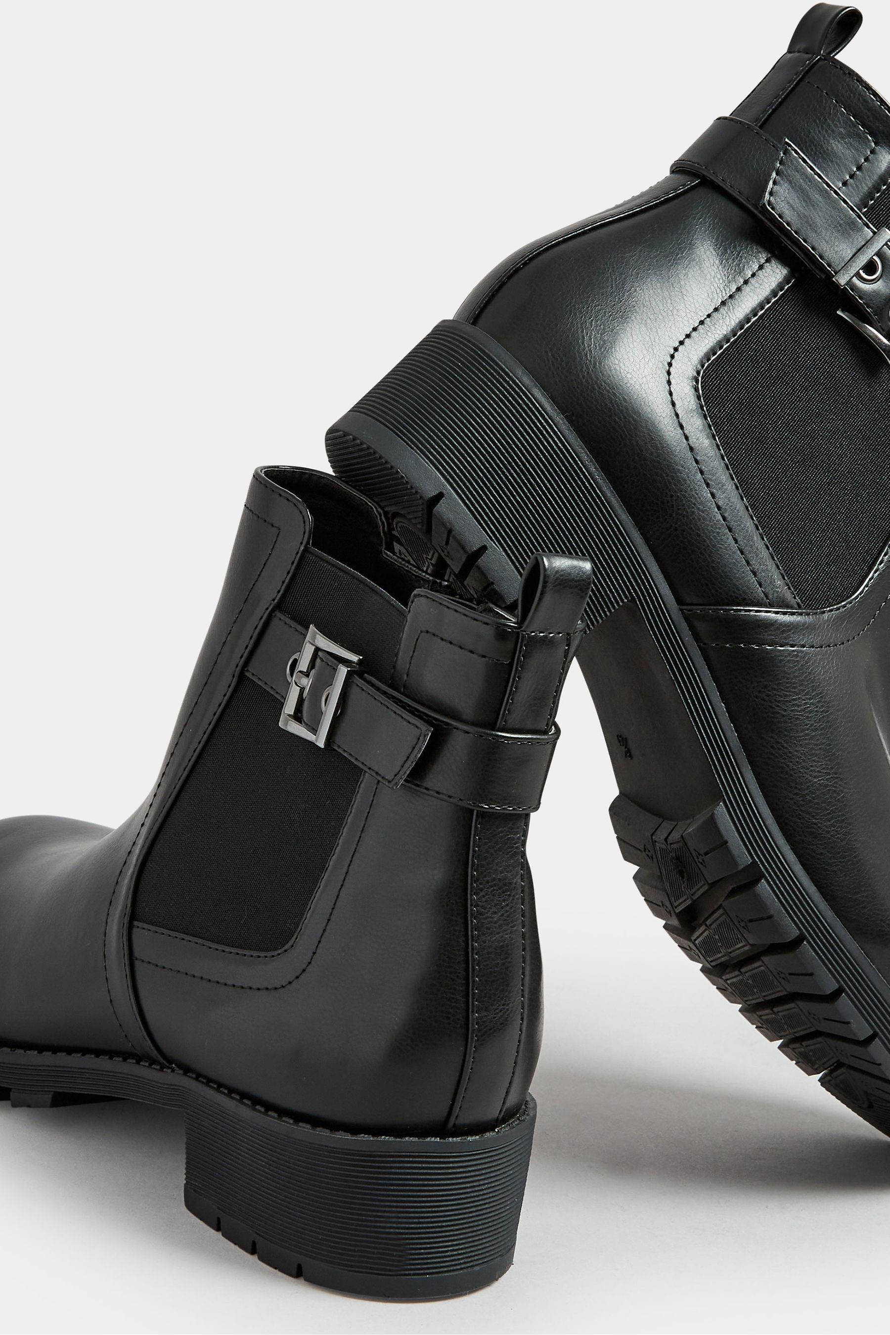Black buckle studded boots clearance