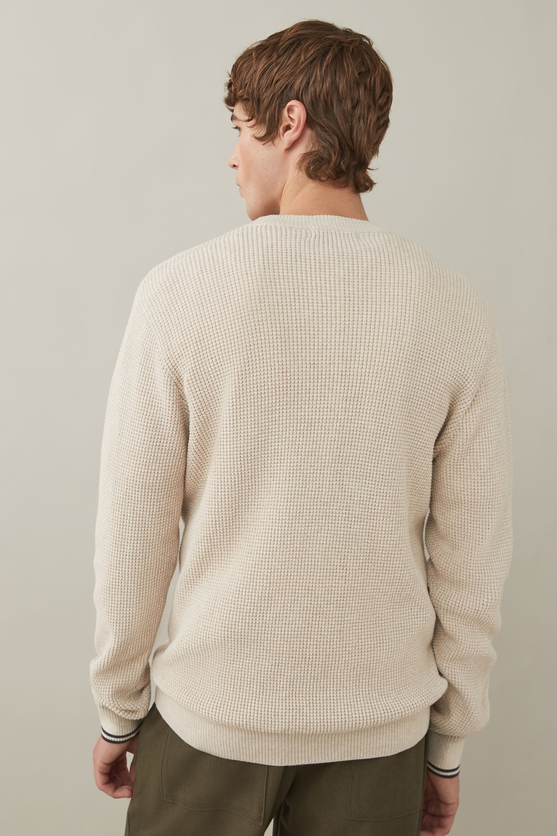 Fred Perry 100 Cotton Waffle Stitch Knitted Jumper