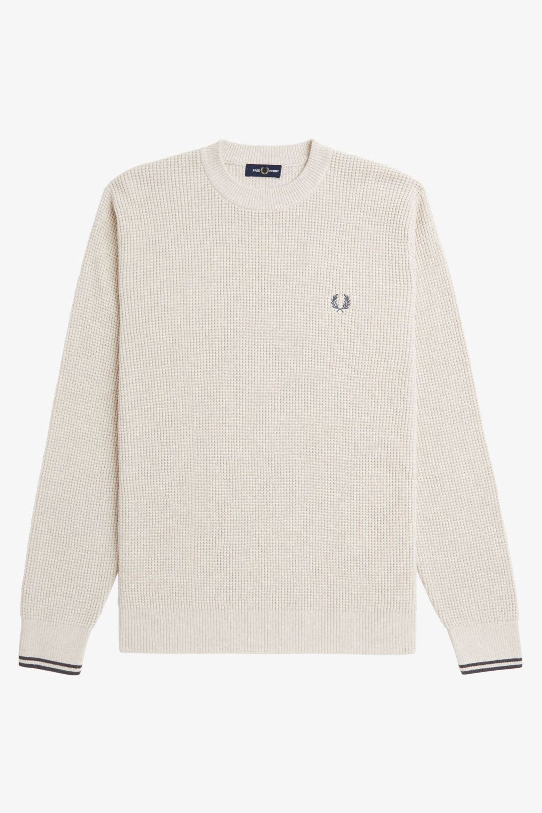Fred perry waffle crew neck jumper hotsell