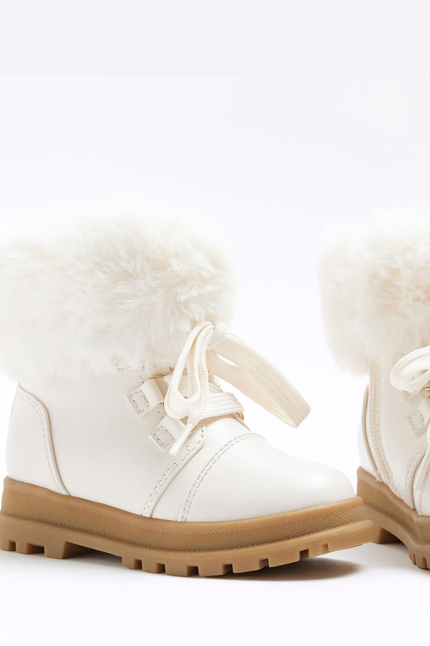 Girls white fur boots best sale
