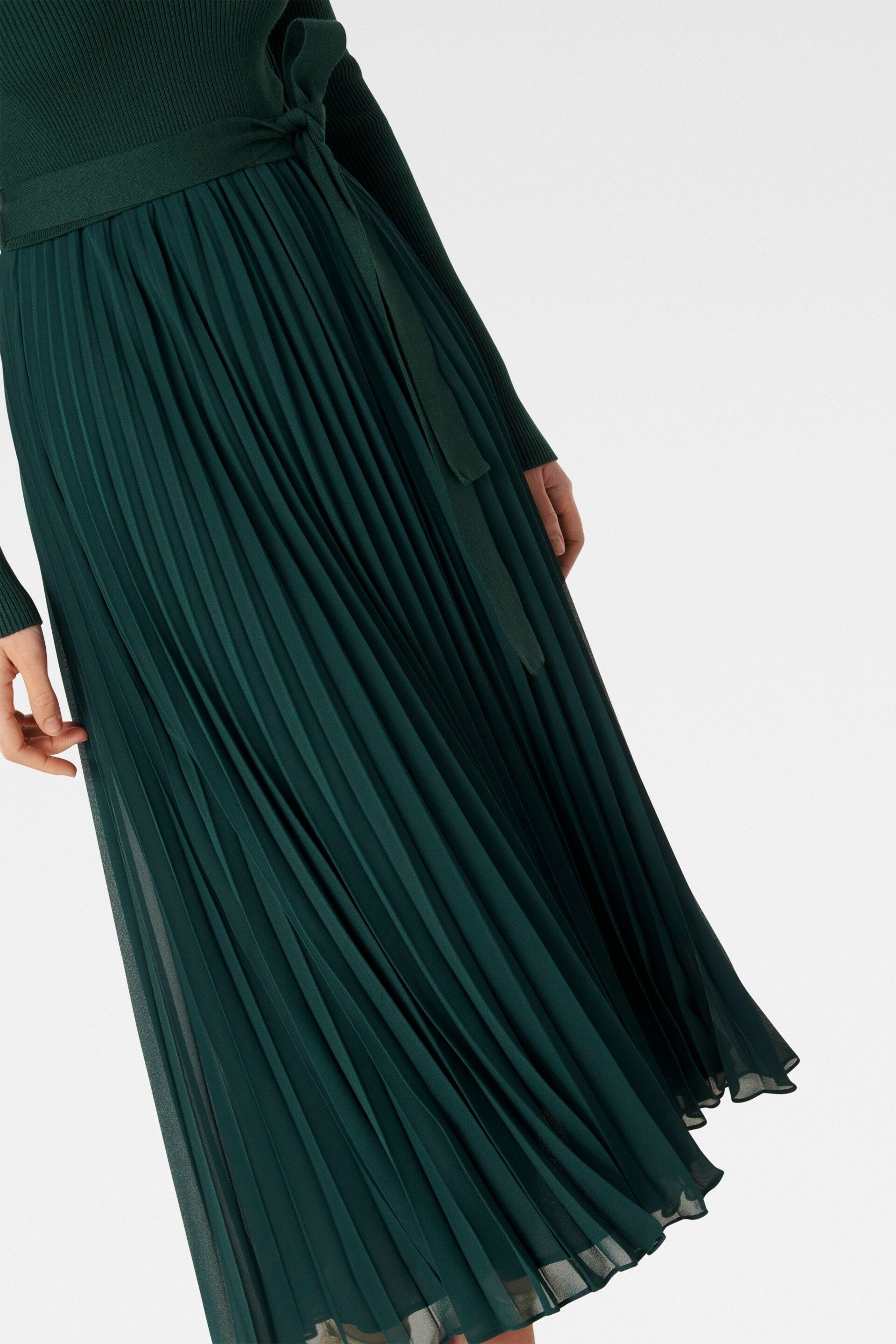 Forever New Green Posey Woven Mix Knit Dress - Image 4 of 4