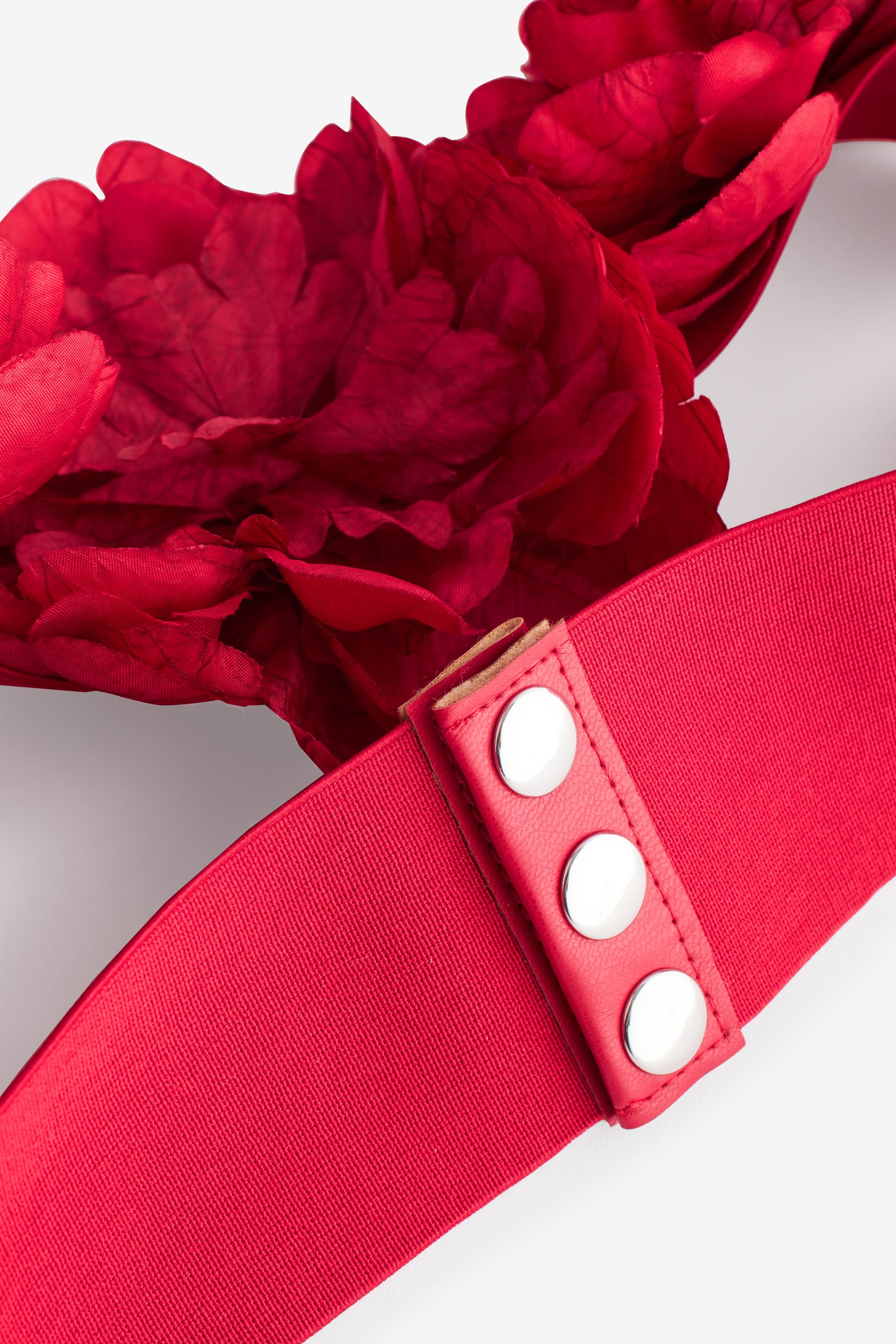 Wide red belt top