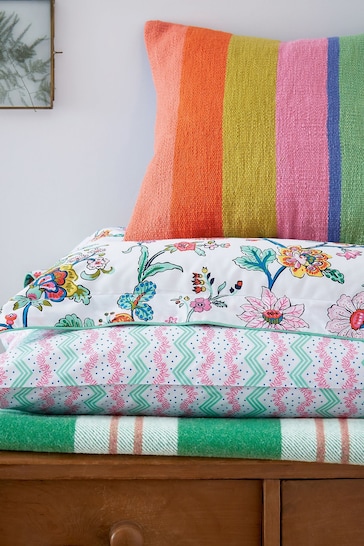 Joules White Indienne Floral Cushion