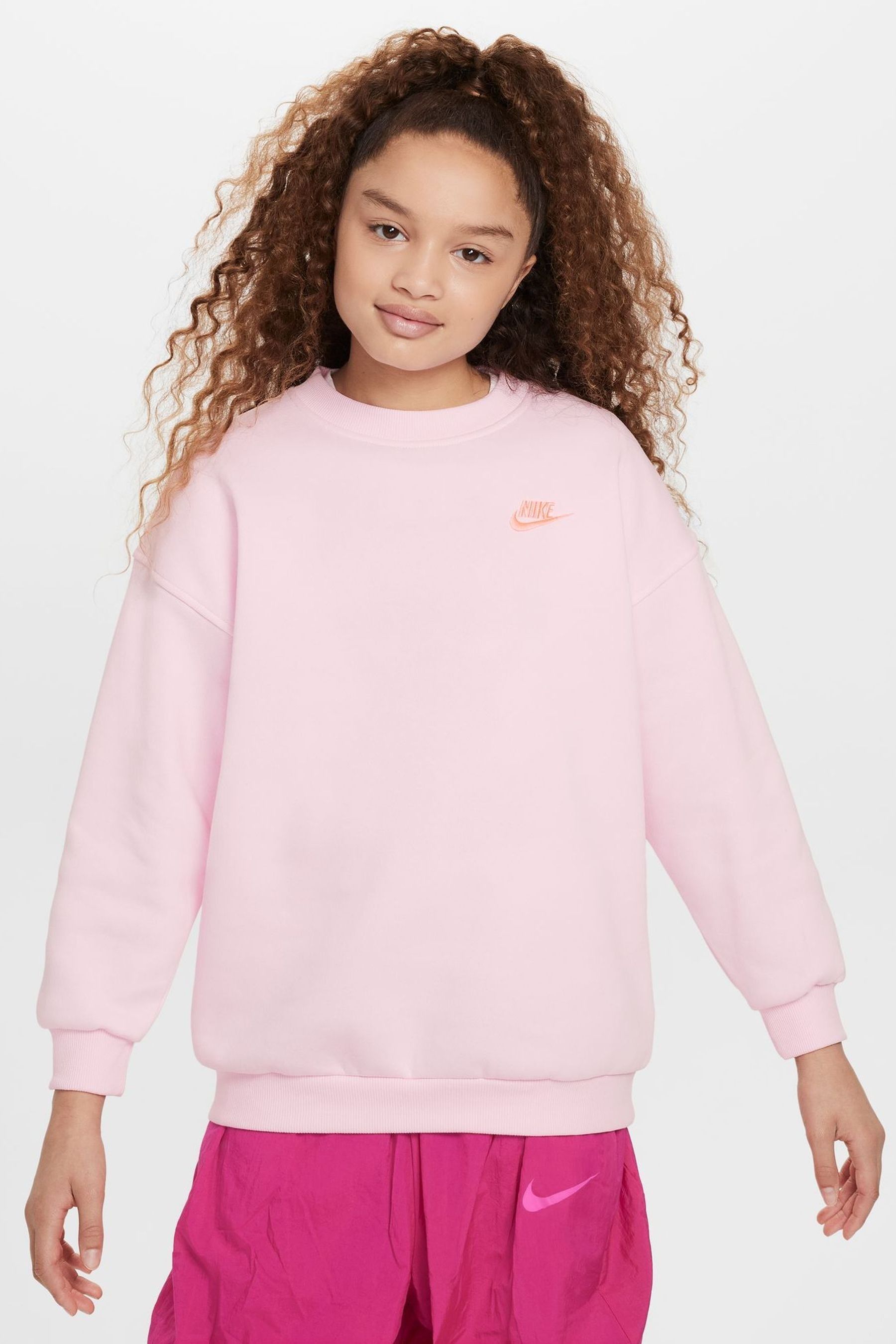 Pink sweater nike cheap