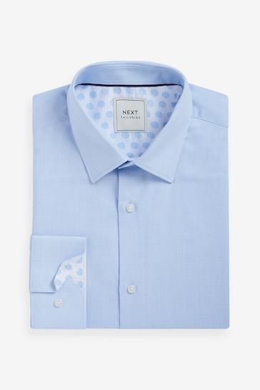 Light Blue/White Shell Print Regular Fit Trimmed Shirts 2 Pack