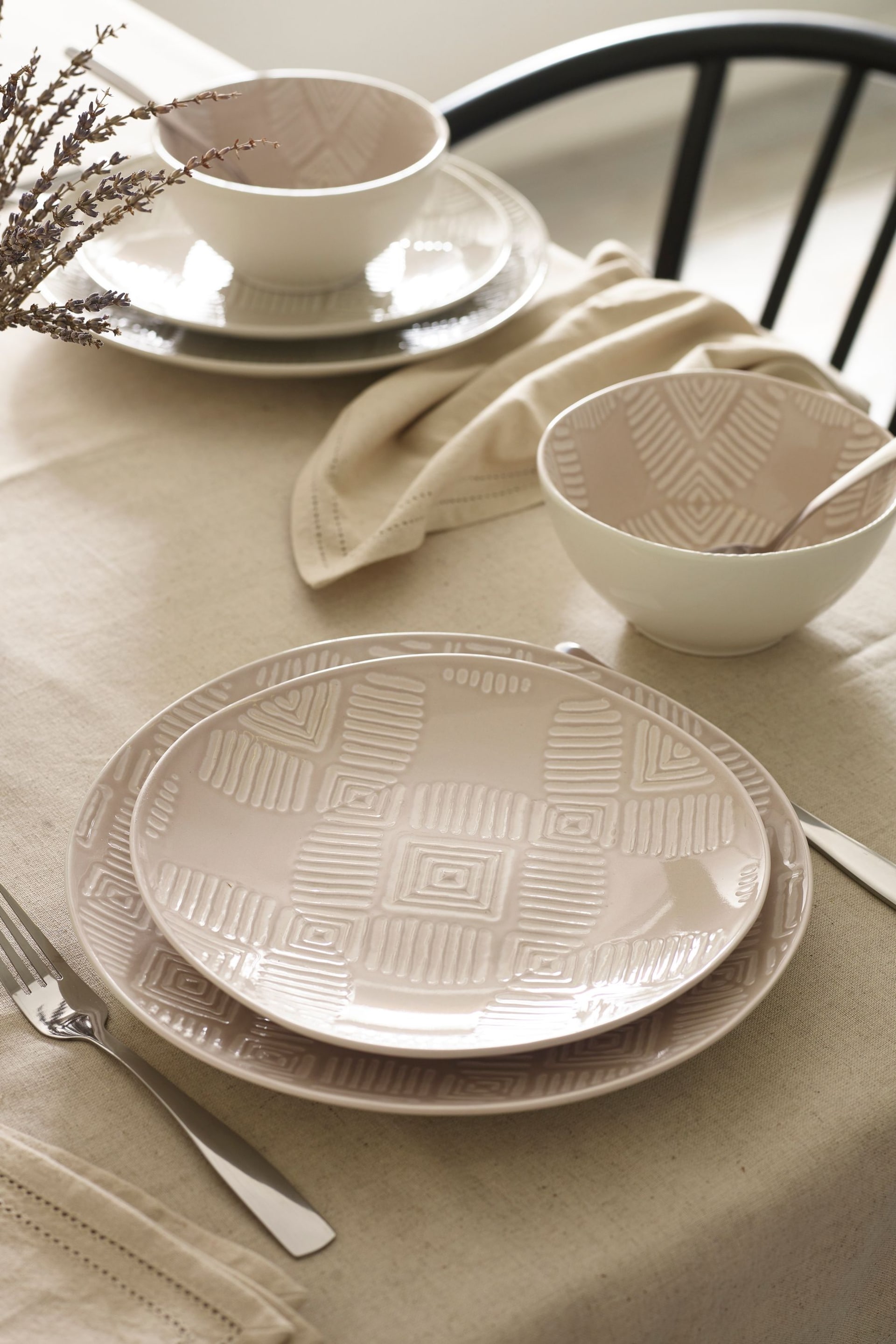 12 Piece Natural Cali Dinner Set - Image 1 of 4