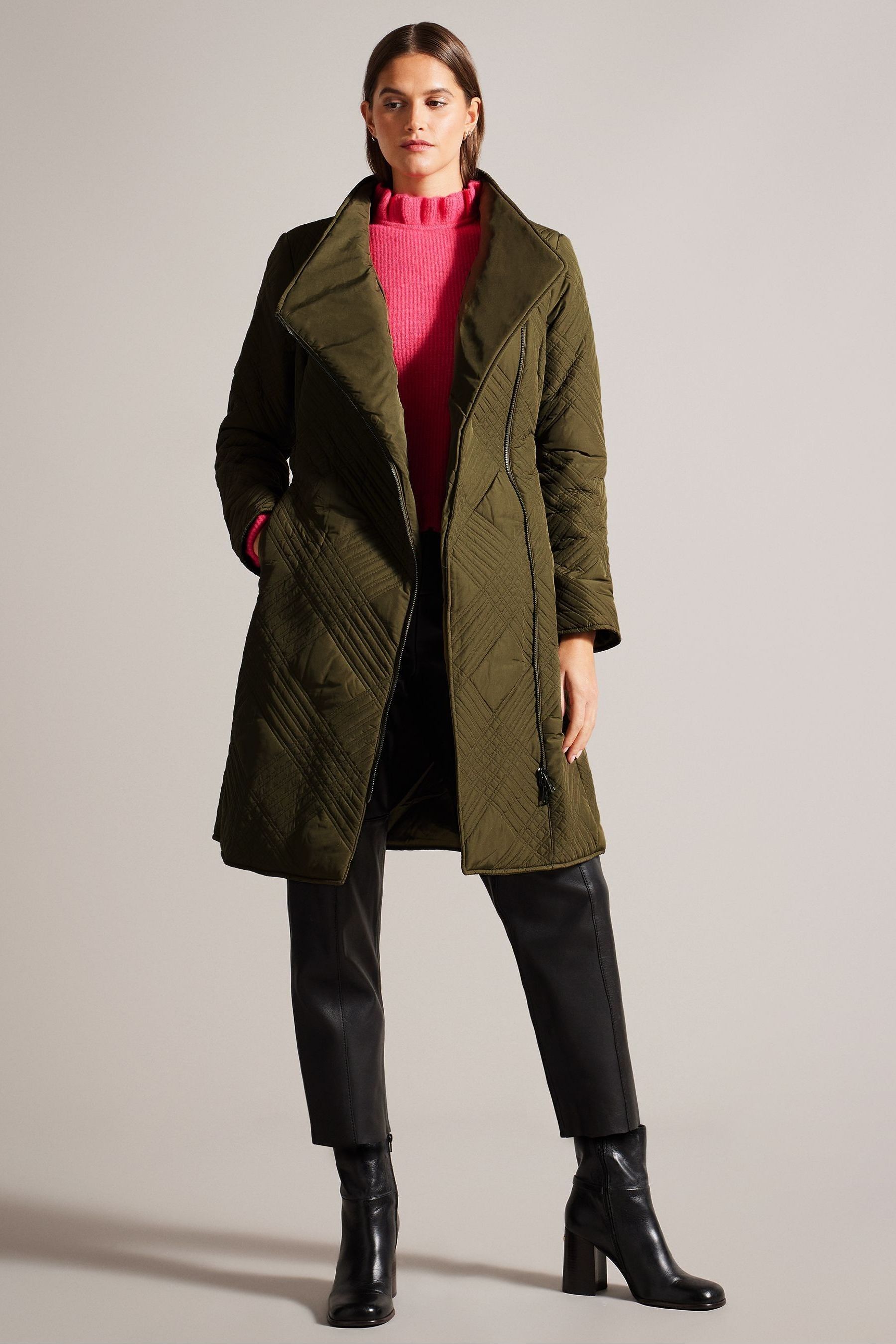 Ted baker green wrap coat on sale