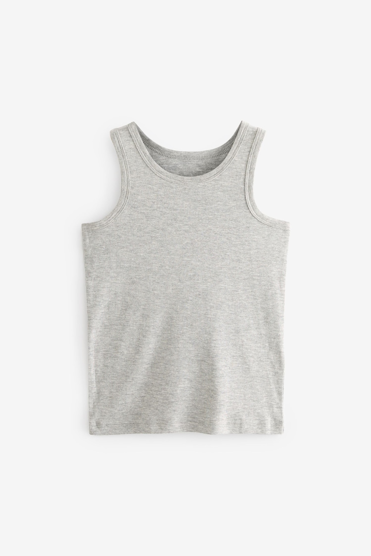 Grey Organic Cotton Vests 5 Pack (1.5-16yrs) - Image 2 of 6