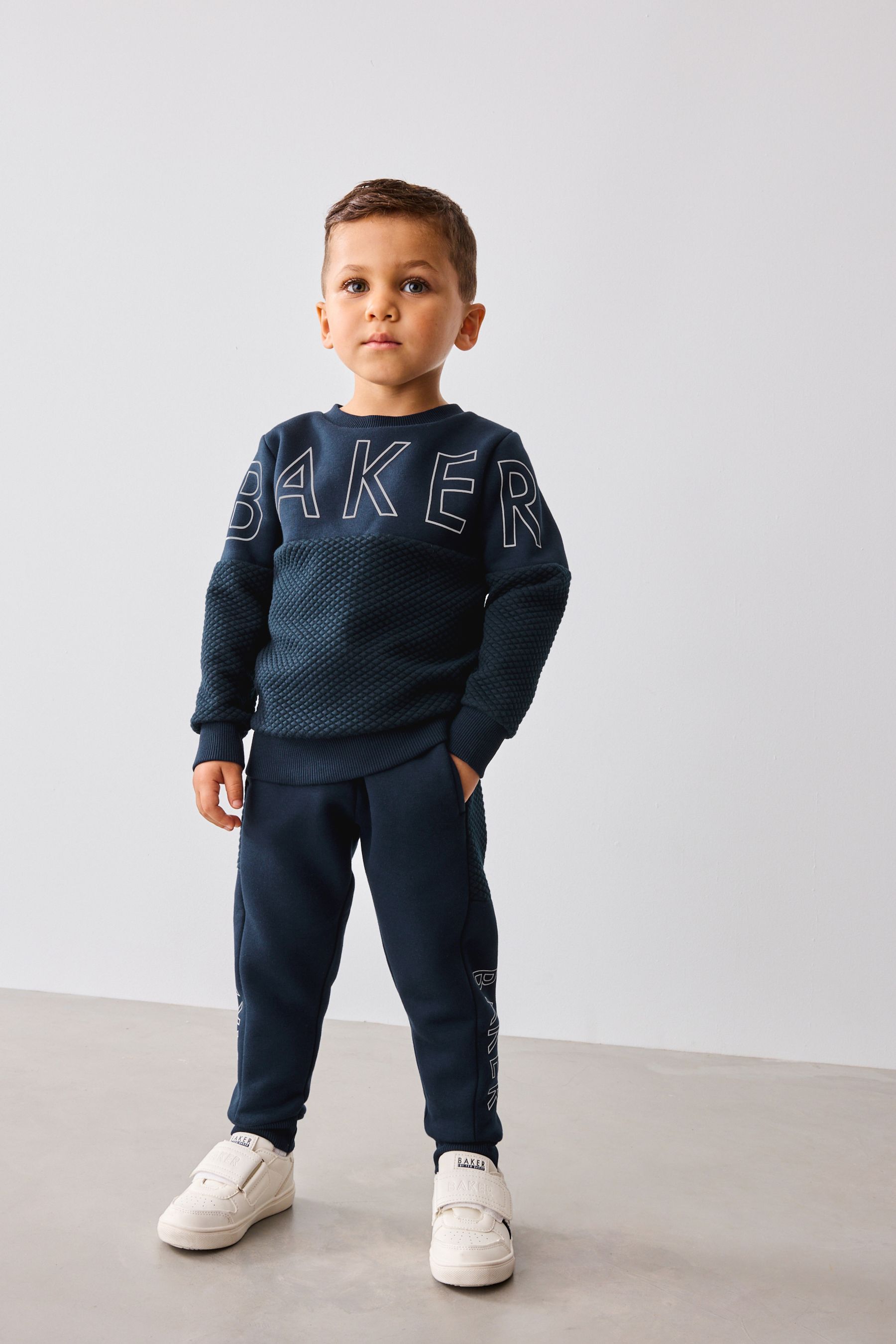 Buy Baker by Ted Baker Navy Quilted Sweater and Jogger Set from the Next UK online shop