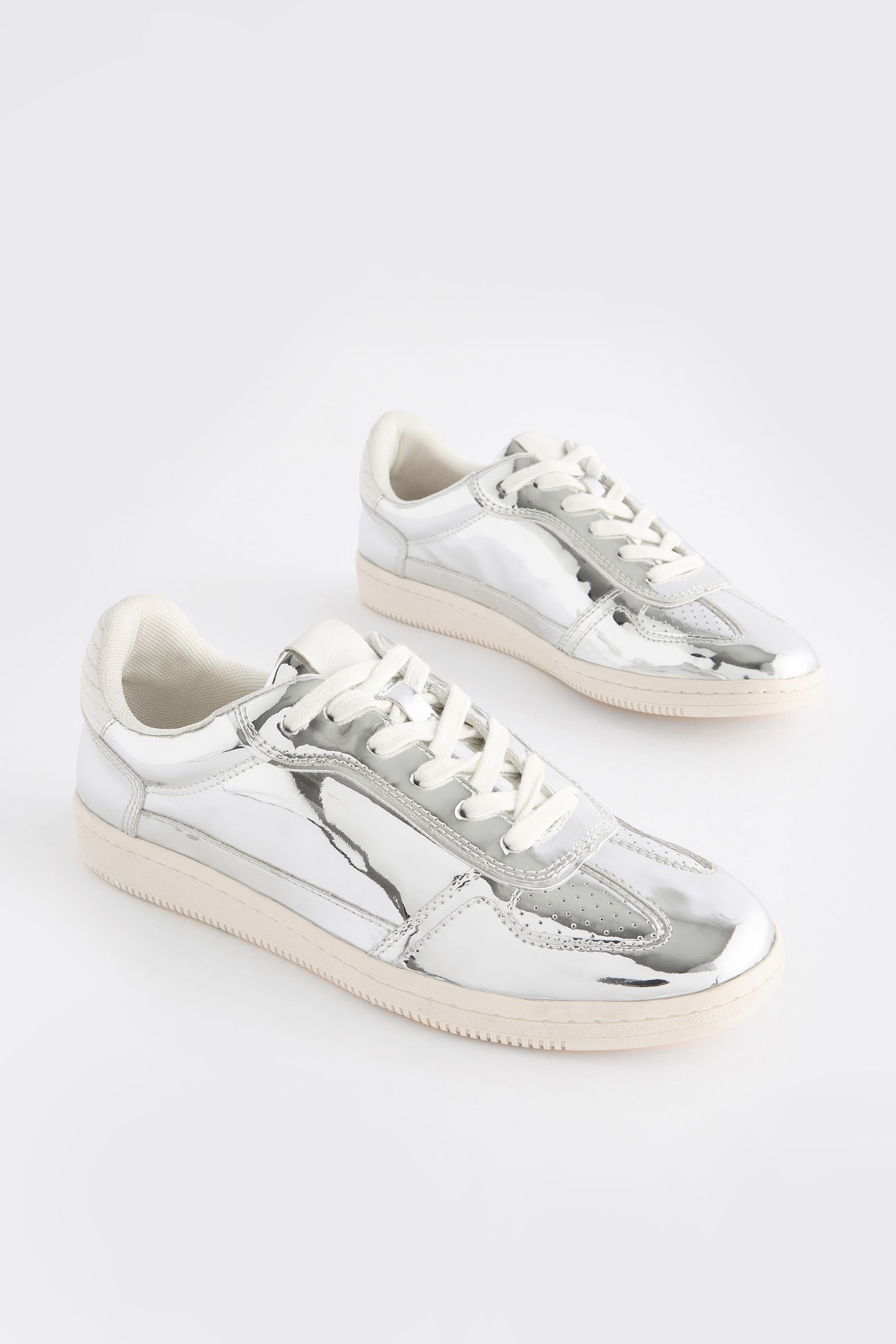 Buy Silver Forever Comfort Slim Lace Up Trainers from the Next UK online shop