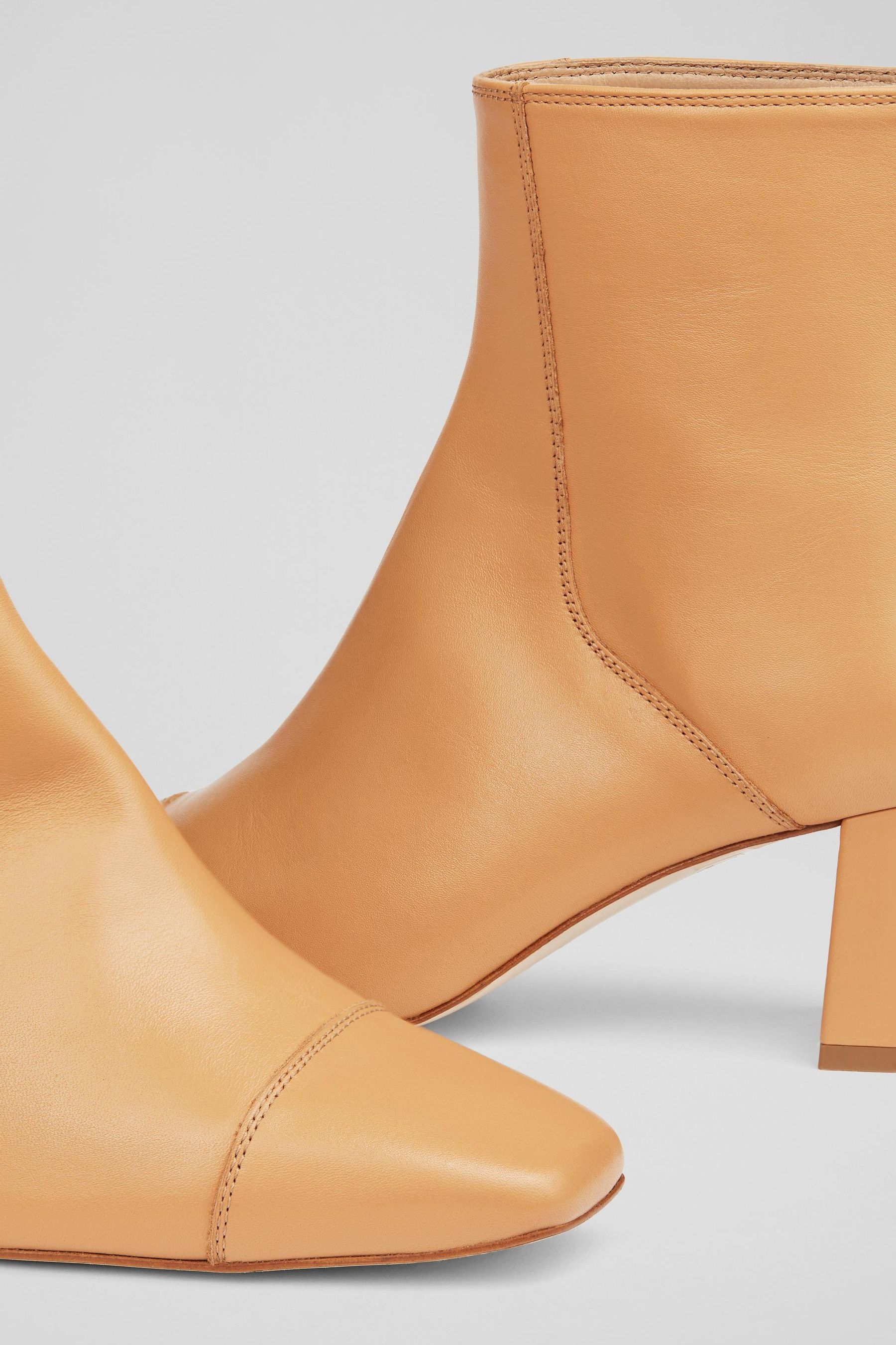 Buy LK Bennett Maxine Leather Stitch Detail Tan Brown Ankle Boots from Next Luxembourg