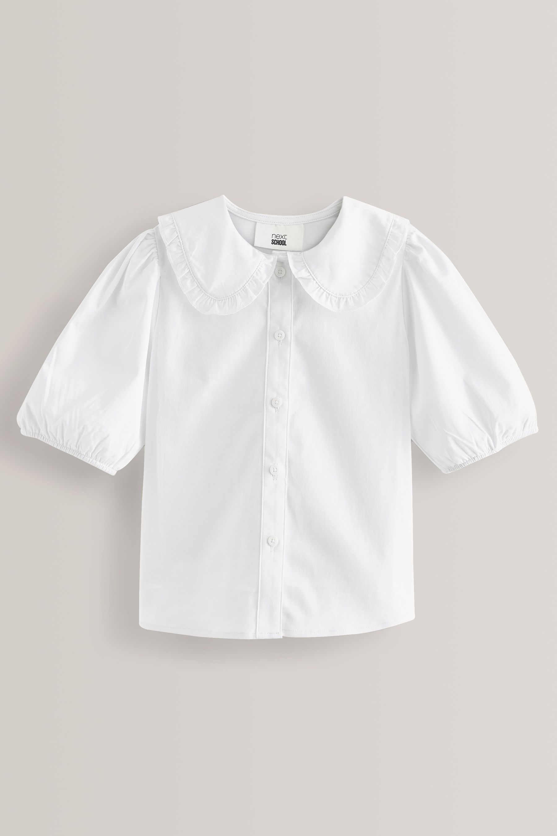 Buy White Premium Cotton Rich Frill Collar School Blouse 3 14yrs from the Next UK online shop