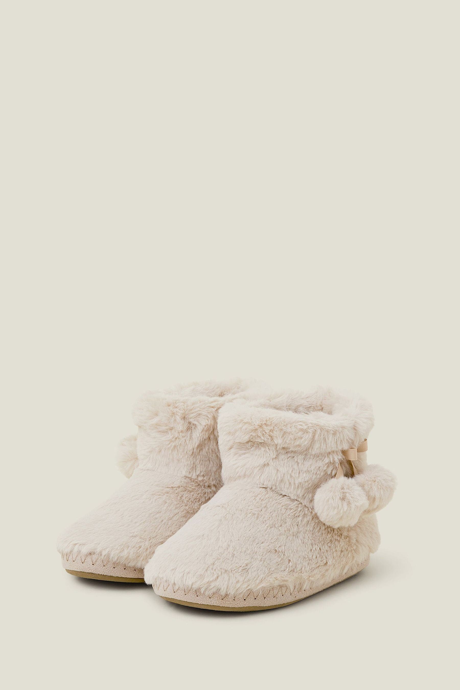 Buy Accessorize Cream Super Soft Slippers Boots from Next Luxembourg