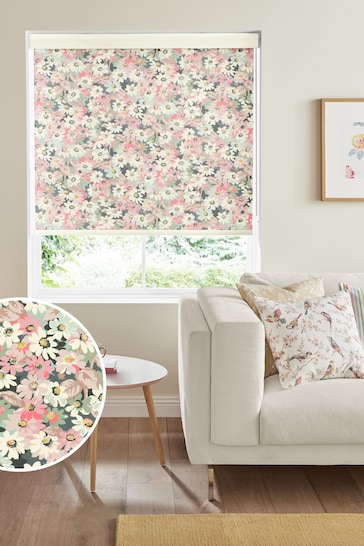 Cath Kidston Grey Painted Daisy Multi Made To Measure Roller Blind