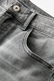 Grey Skinny Fit Stretch Denim Shorts - Image 7 of 8