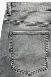 Grey Skinny Fit Stretch Denim Shorts - Image 8 of 8