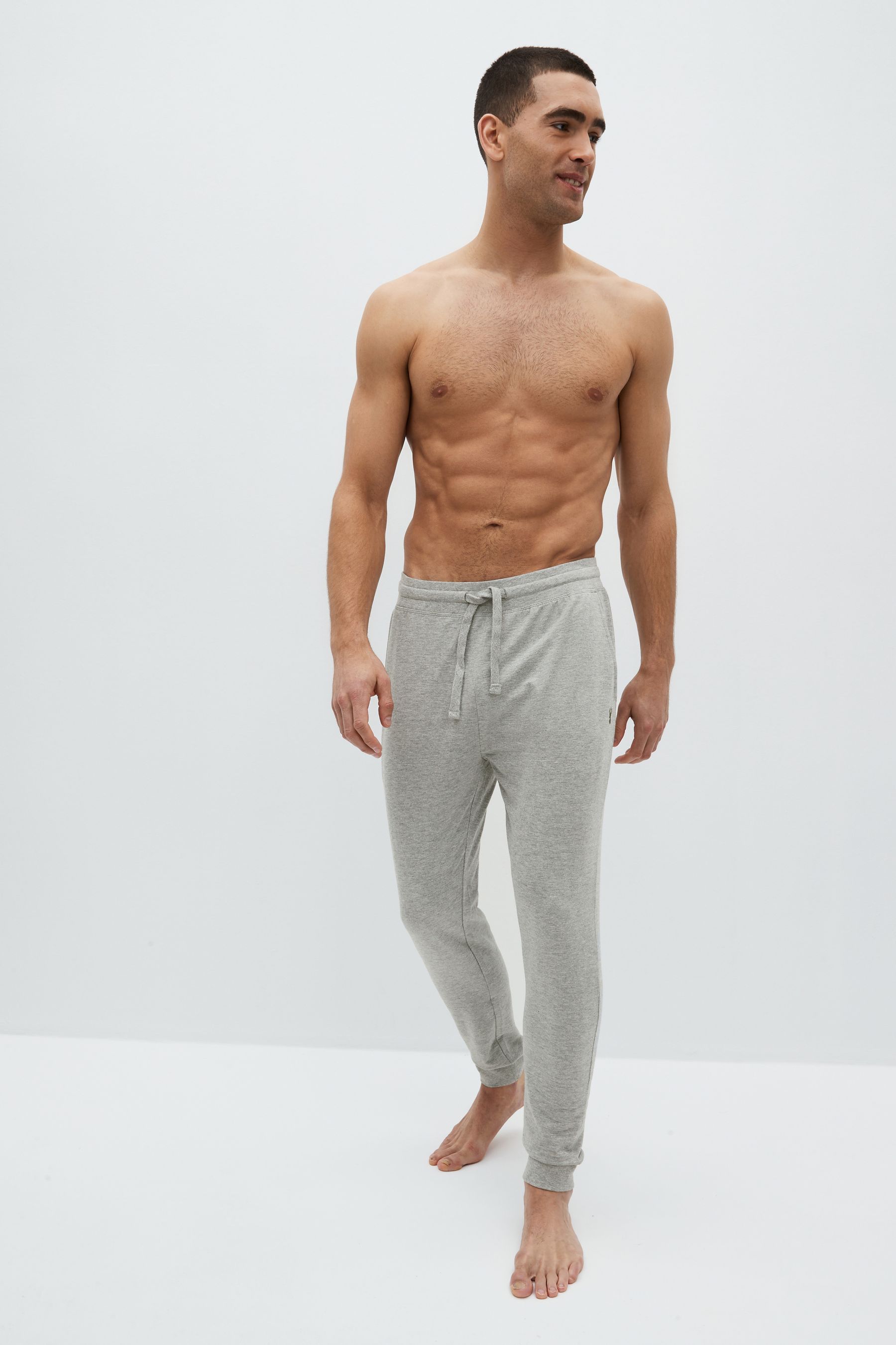 Grey Cuffed Slim Lightweight Joggers