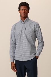 Navy Blue Gingham Easy Iron Button Down Oxford Shirt - Image 1 of 7